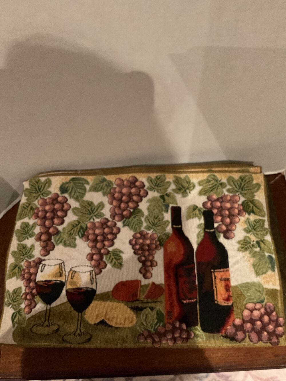 Unique Vintage - Large Tapestry Placemats - Wine Vineyard Theme - Set of 5